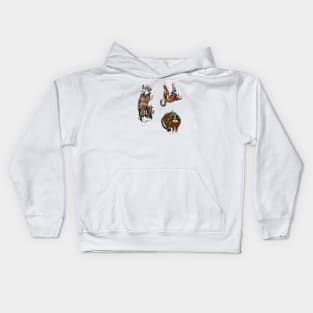 Monmon Japan Cats Sticker Pack Kids Hoodie